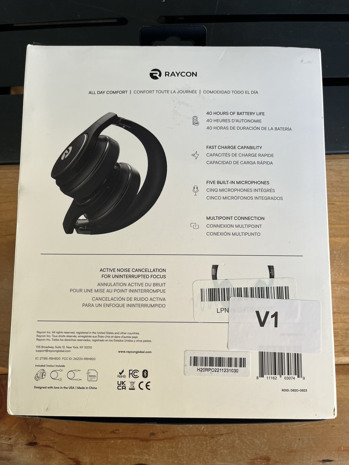 Raycon The Everyday Over-Ear Headphones Wireless Built-in Microphone