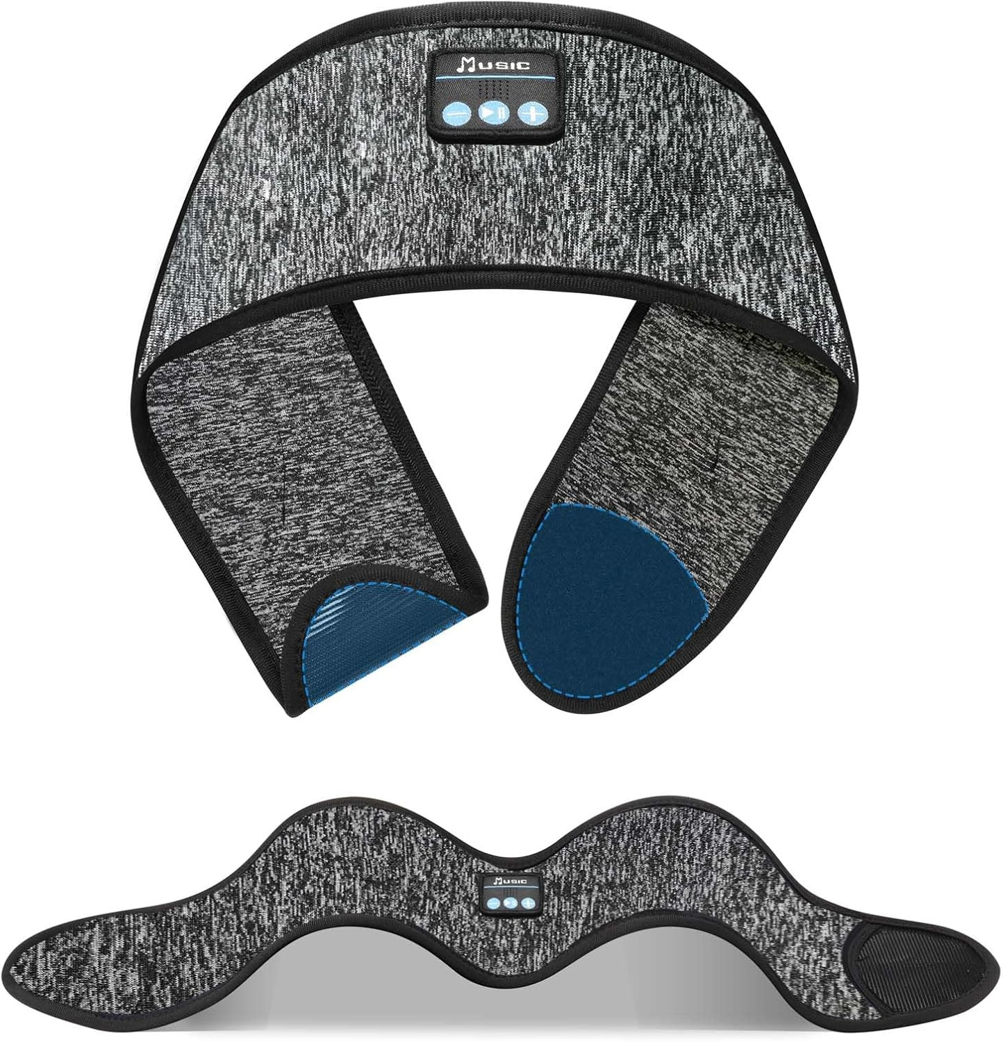 Adjustable Headband Headphones, Sleeping Headphones with Ultra-Thin Speakers, Bl