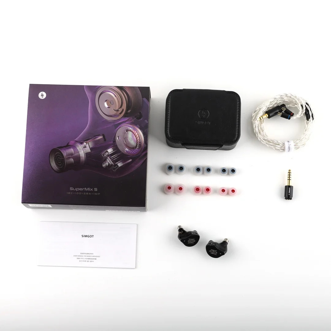 SIMGOT SuperMix 5 Hybrid IEM Earphones Bone Conduction Detachable Cable
