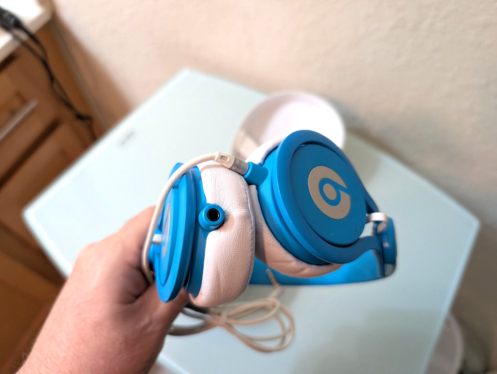 USED Working Beats Mixr Wired Headphones David Guetta Limited BLUE & Case READ