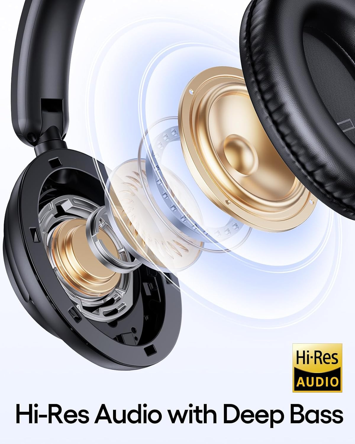 Hybrid Active Noise Cancelling Headphones 100H Playtime Wireless over Ear Blueto