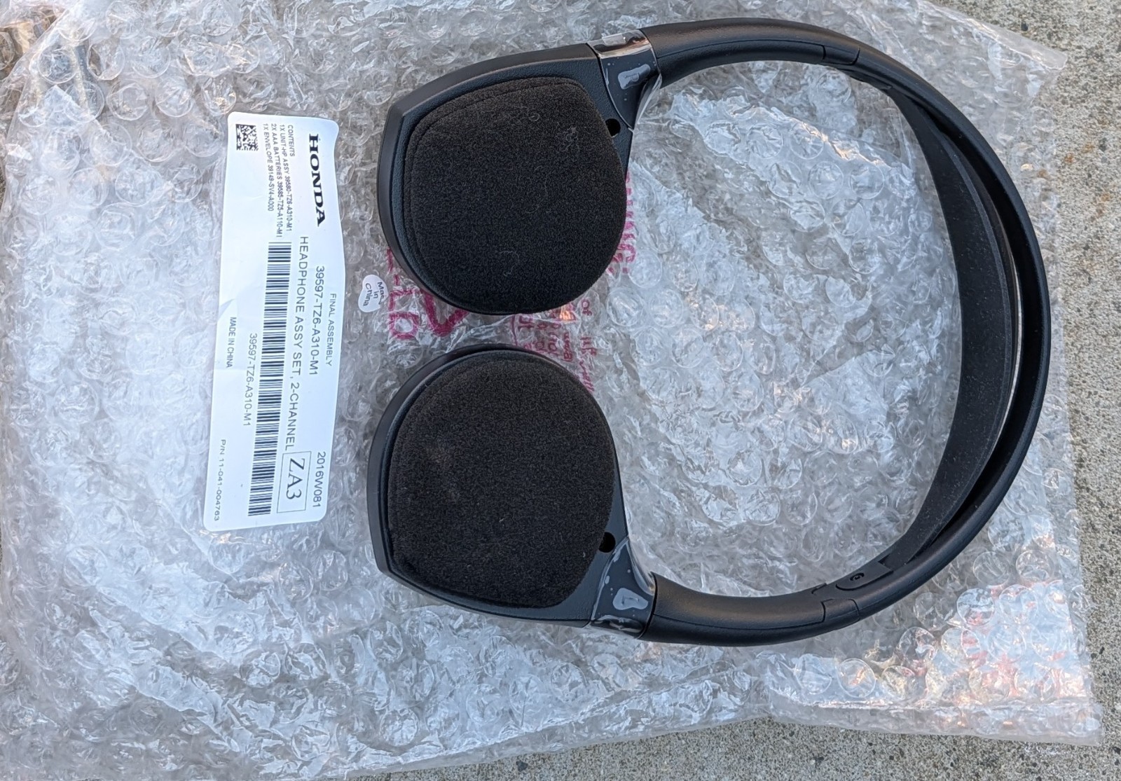 Genuine new Honda 39597-TZ6-A310-M1 wireless headphone assembly set 2- channel