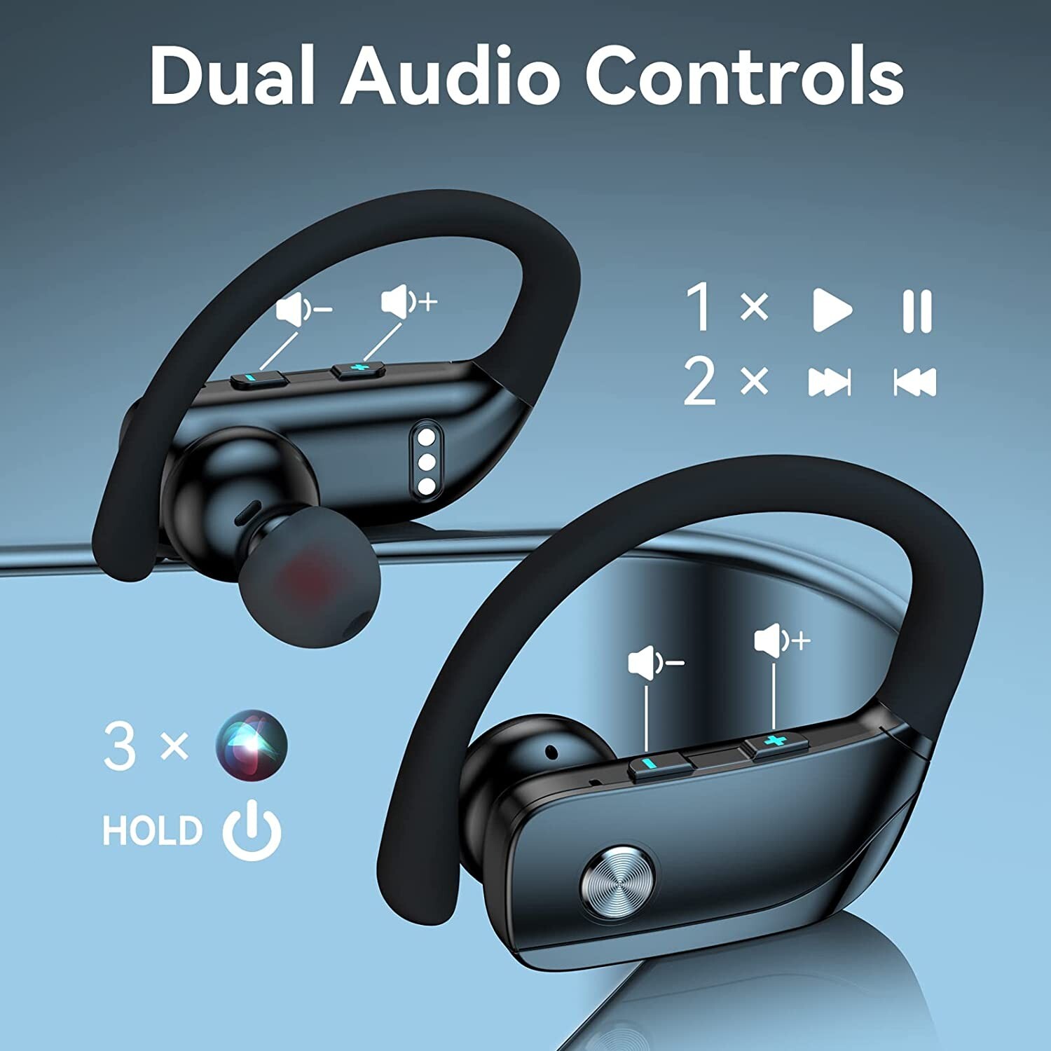 Bluetooth Headset 5.0 TWS Wireless Earbuds Headphones Stereo Ear Hook Sport