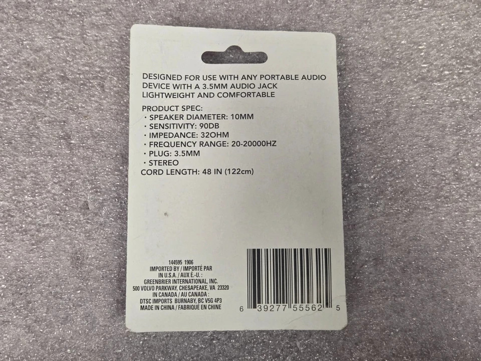 E-Circuit- Earbuds with case – 3.5 MM connection – 48″ Cable