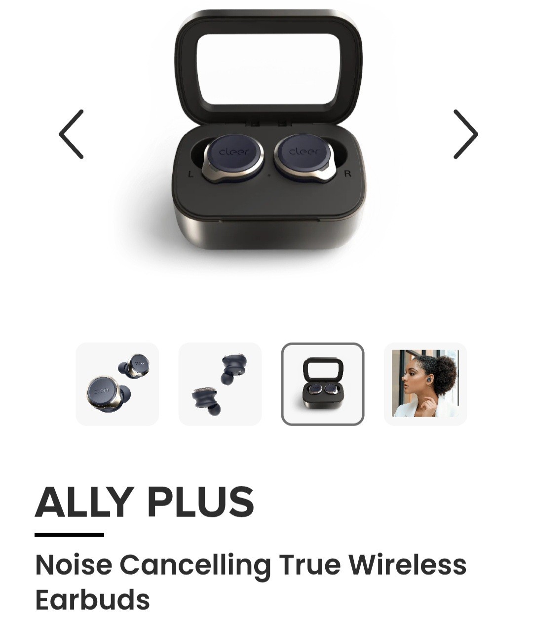 Cleer Ally PlusTrue Wireless Noise-canceling Headphones with Bluetooth – Navy