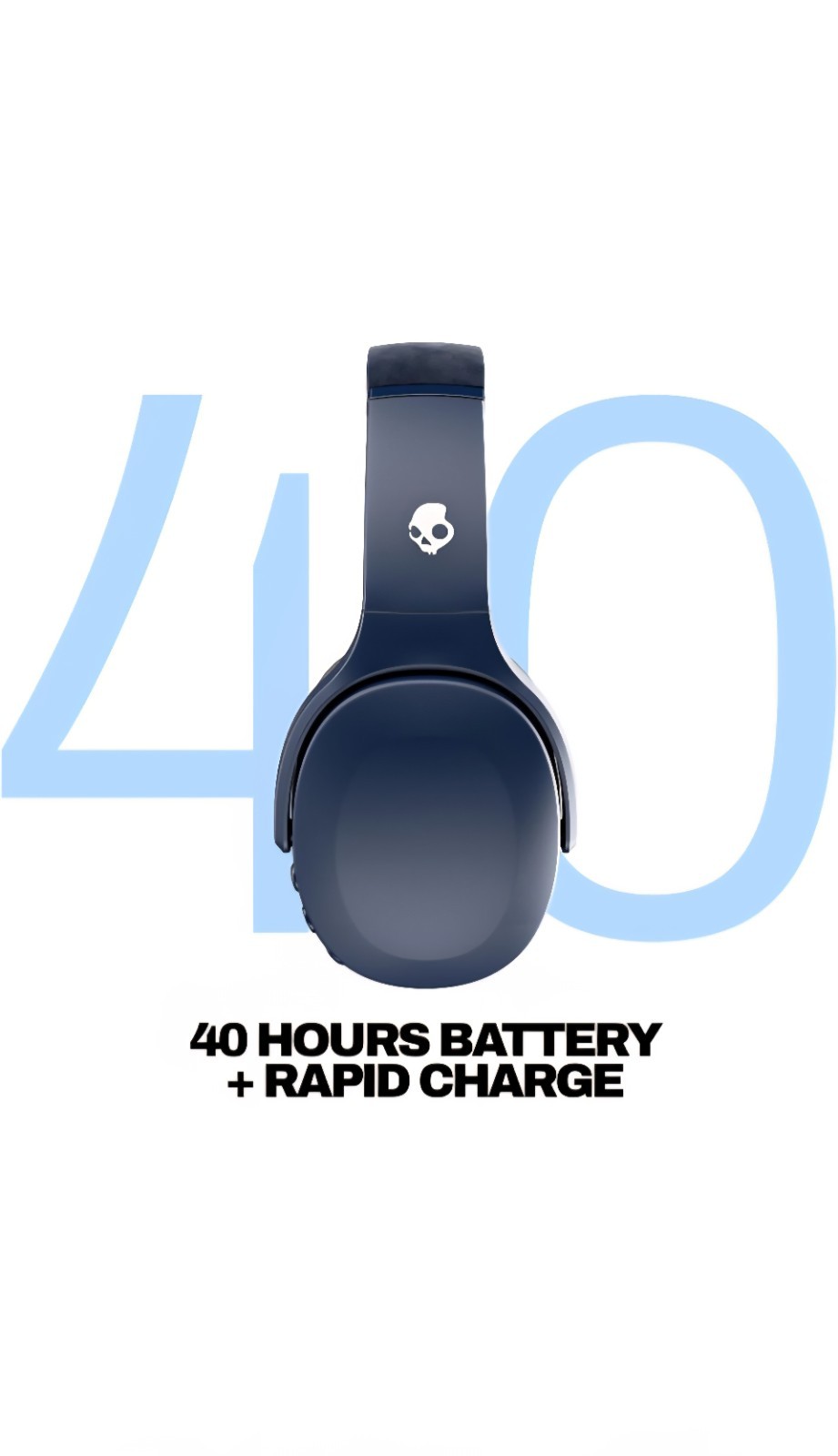 Skullcandy Crusher Evo Wireless Headphones Sensory Bass Blue/Gray Bluetooth