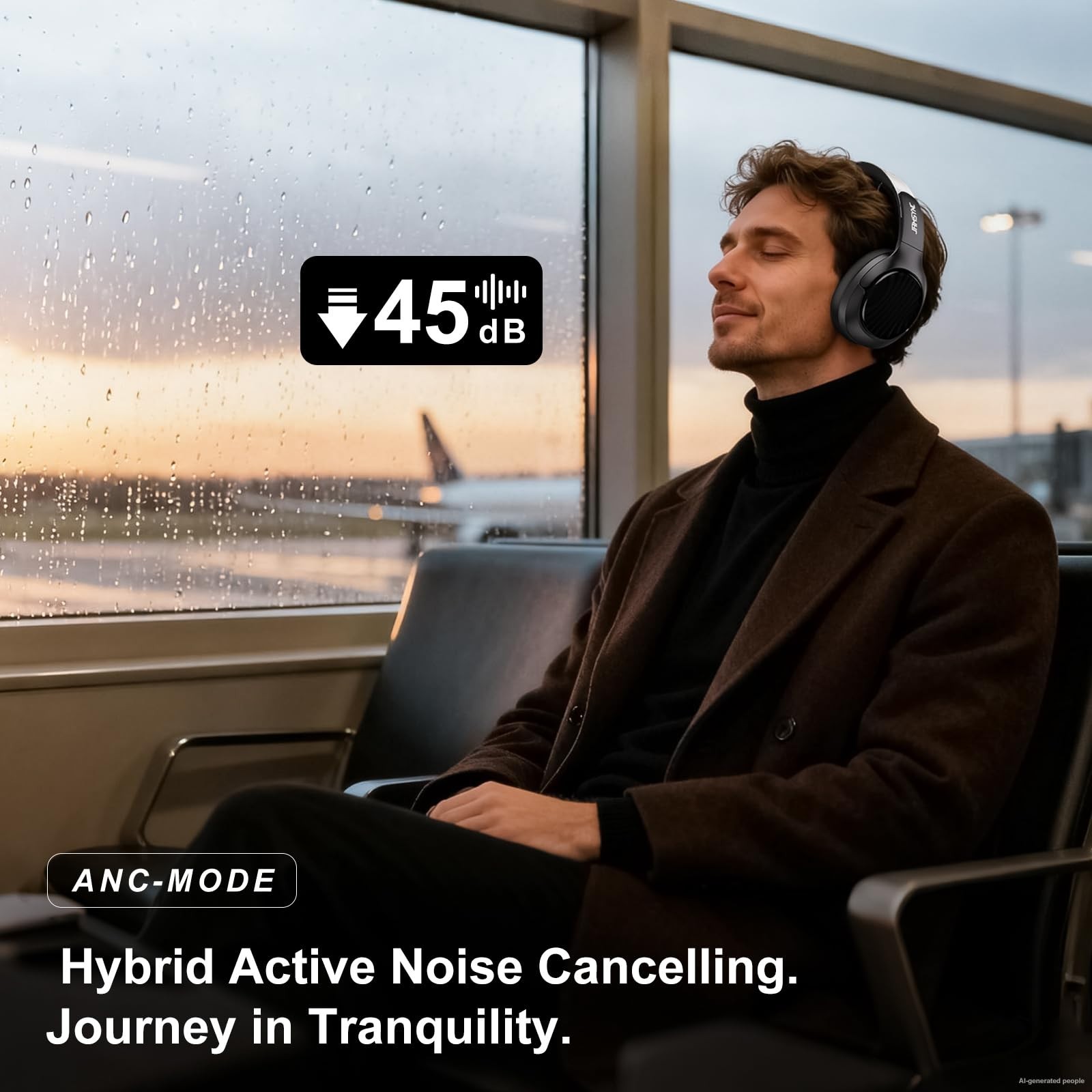 Wireless Noise Cancelling Headphones, 120H Playtime, Bluetooth 6.0, Over Ear, So