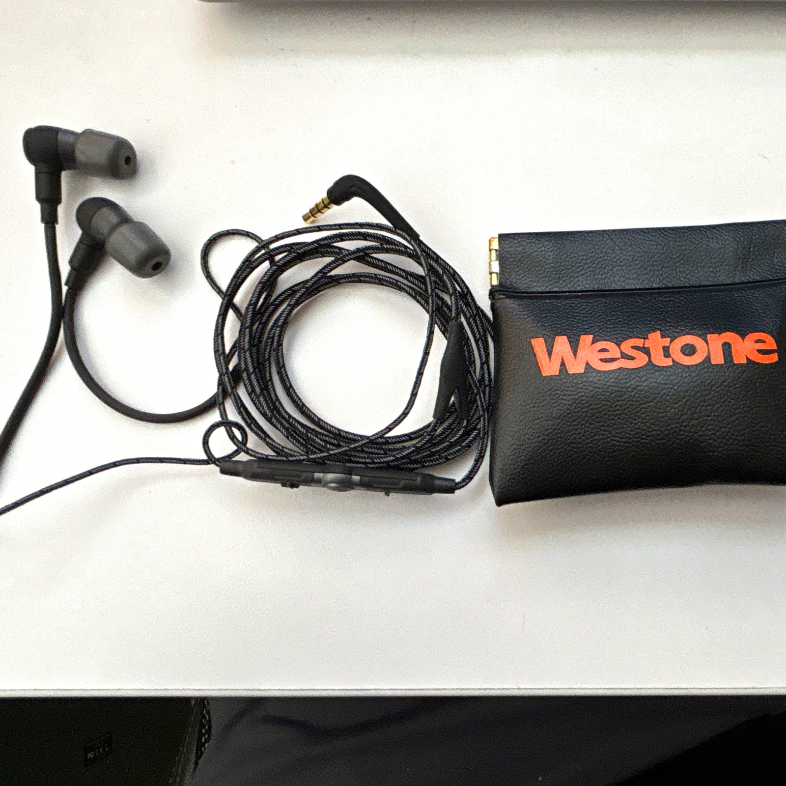 Westone ADV Black/Gray Wired In-Ear Canal Earbuds 3.5mm w/ Case Inline Double