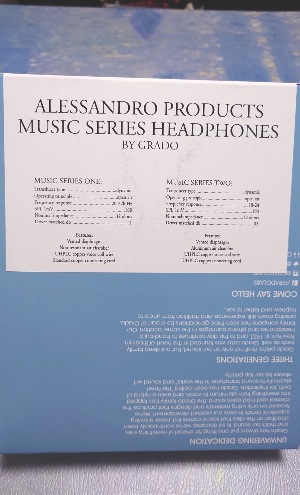 New Sealed Alessandro MS1 by Grado Rare NOS Audiophile Headphones