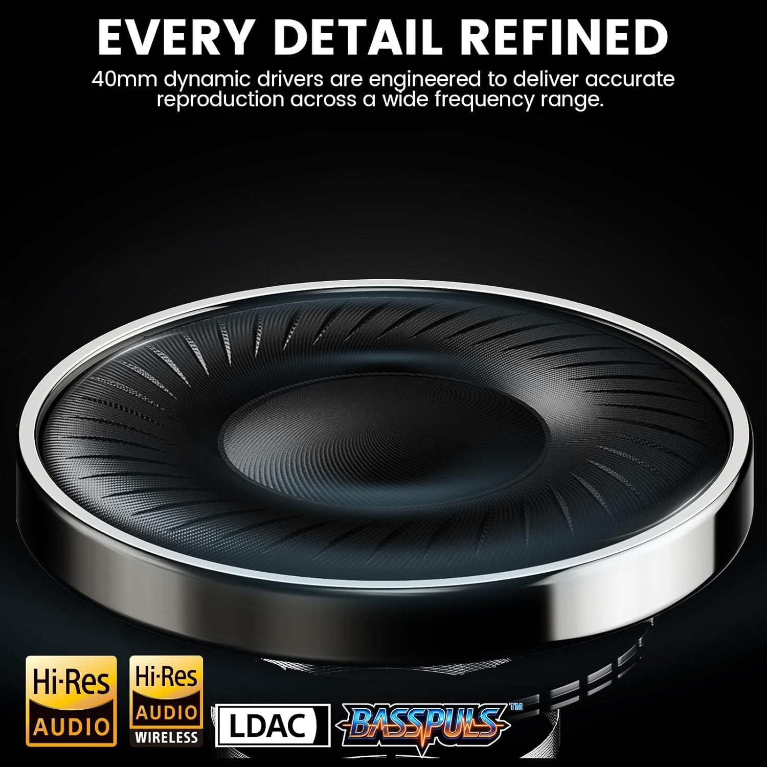 Y8+ Hybrid Noise Cancelling Headphones, 100H Playtime, Bluetooth 6.0
