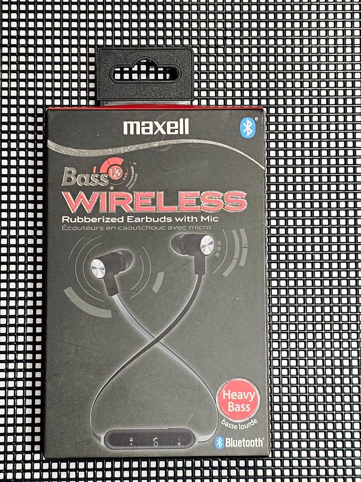 Maxell Bass 13 Bluetooth Wireless Earbuds with Microphone New In Box B13-EB2
