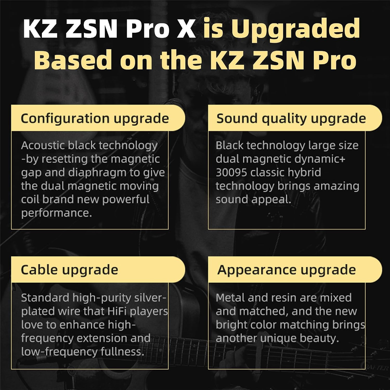 KZ ZSN PRO X in Ear Monitor Headphones Gaming Earbuds, High Fidelity Wired