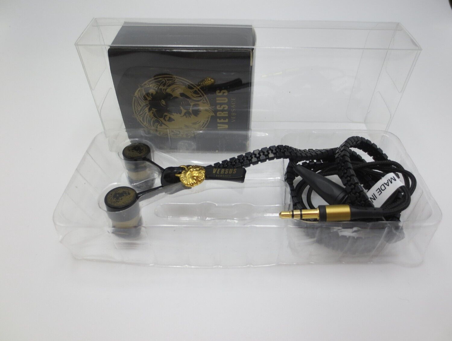 Versus Versace Black and Gold Zipper Earphones