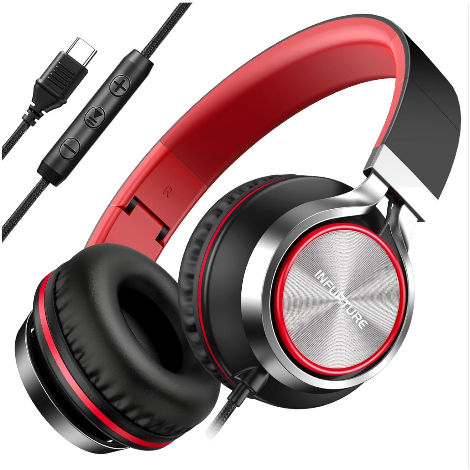 USB C Headphones with Mic & Volume Control