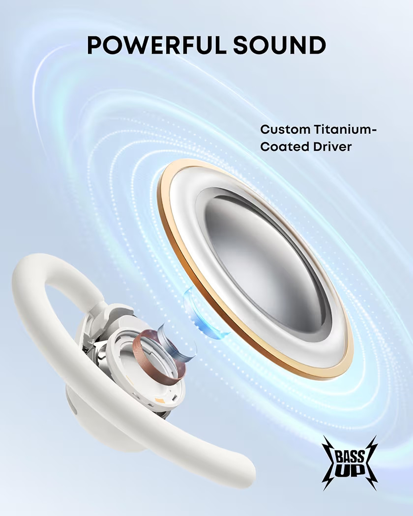 soundcore 20i by Anker Open-Ear Headphones, Adjustable Ear Hooks, Ultra-Comfort,