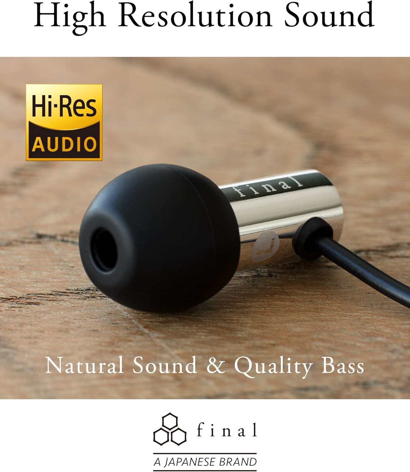 final E3000 In-Ear Canal Earphones Wired 3.5mm Dynamic Driver Silver Japan NEW