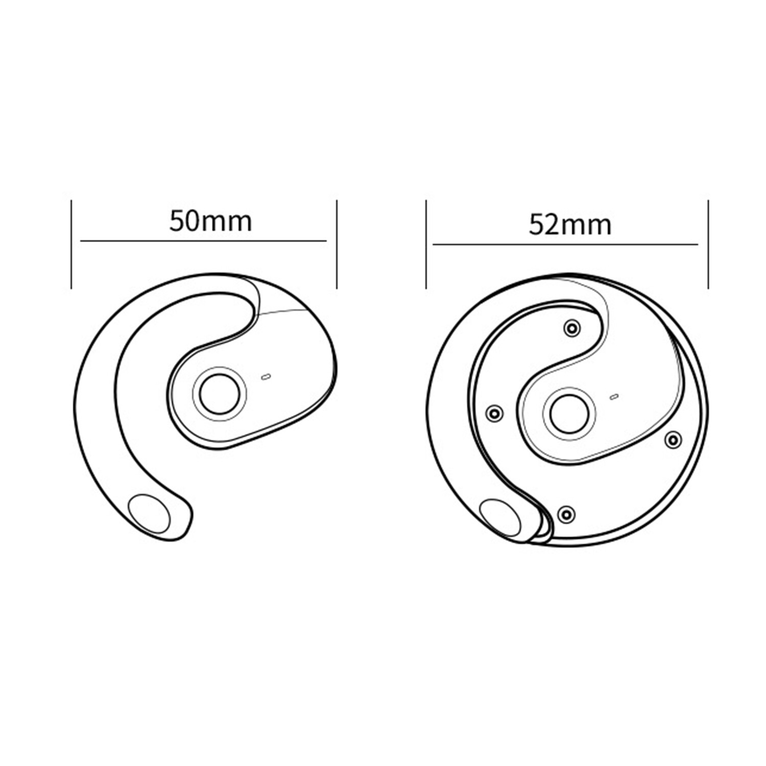 OWS Bluetooth 5.4 Open Earphones Sport Wireless Headphones Ball Ear Hook Headset