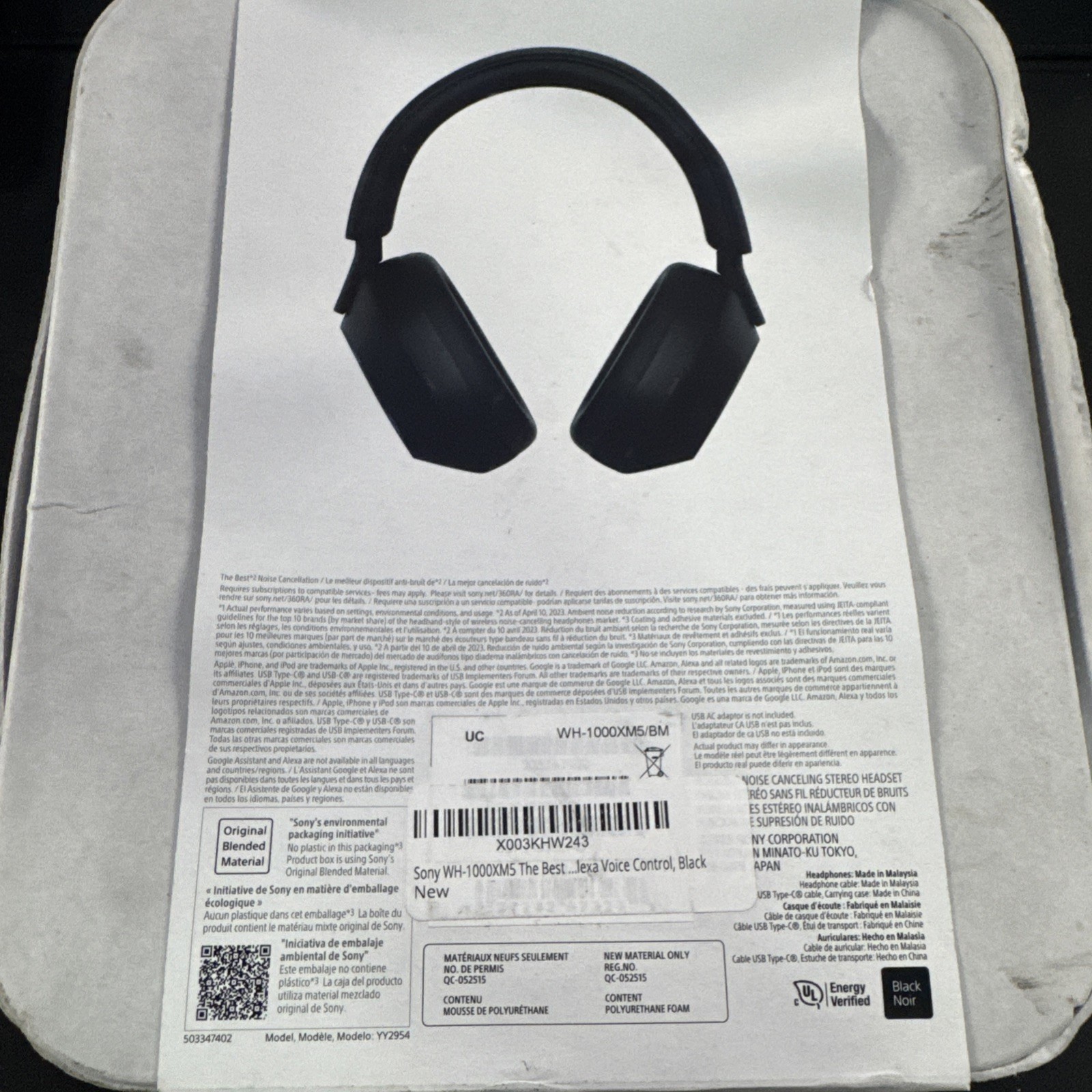 Sony WH-1000XM5 (Black) Noise Cancelling Headphones – Brand New (Sealed)
