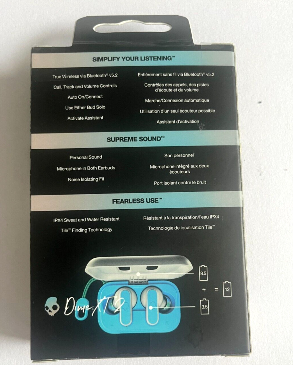 New Skullcandy Dime XT2 True Wireless Earbuds LIGHT BLUE