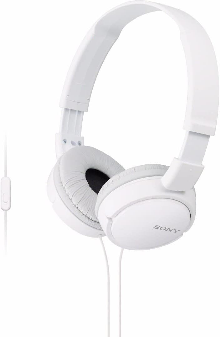 Sony MDRZX110AP ZX Series Extra Bass Smartphone Headset with Mic, White
