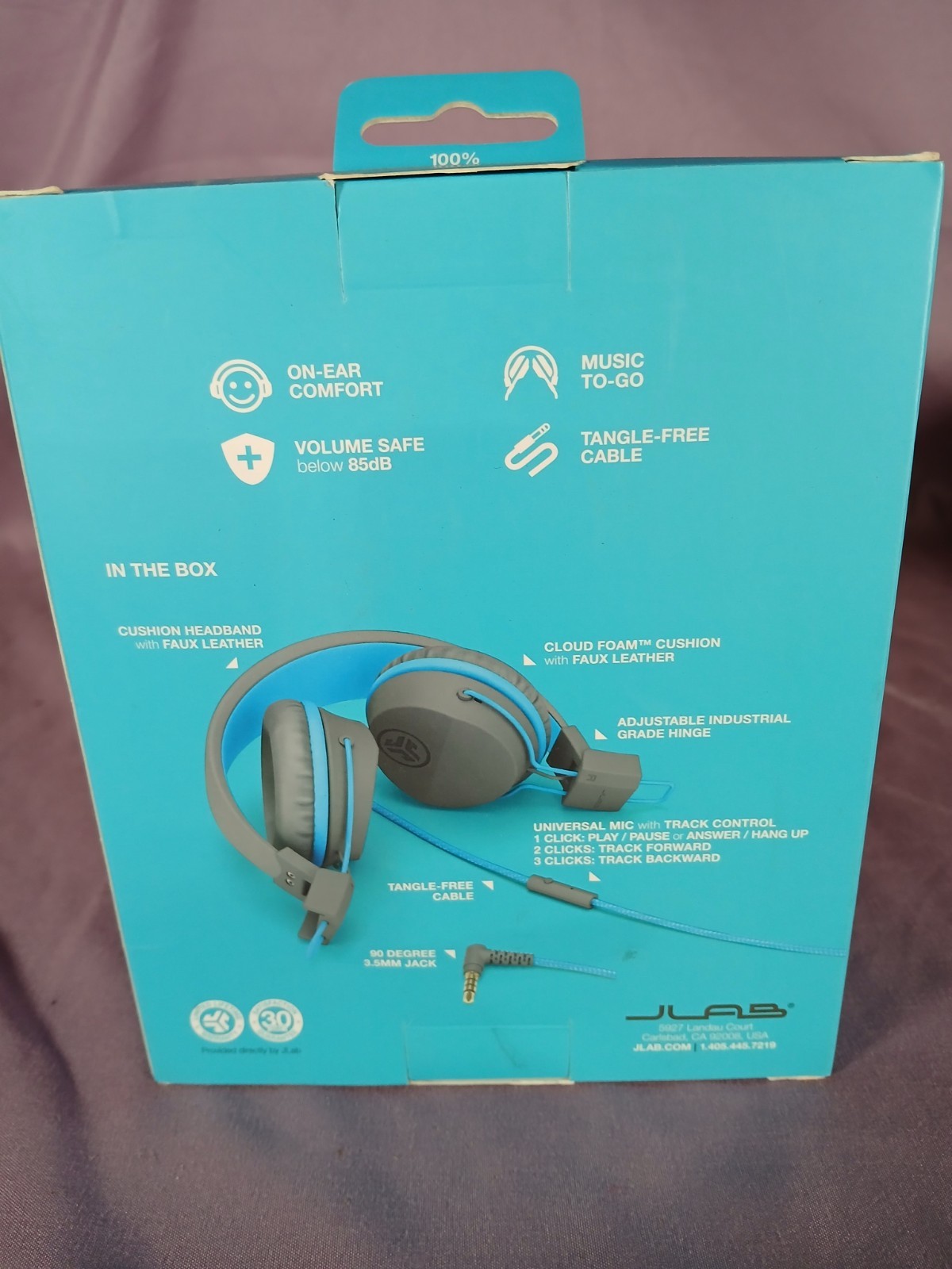 JLab – JBuddies Studio Wired Over-the-Ear Headphones – Gray/Blue. (B1)