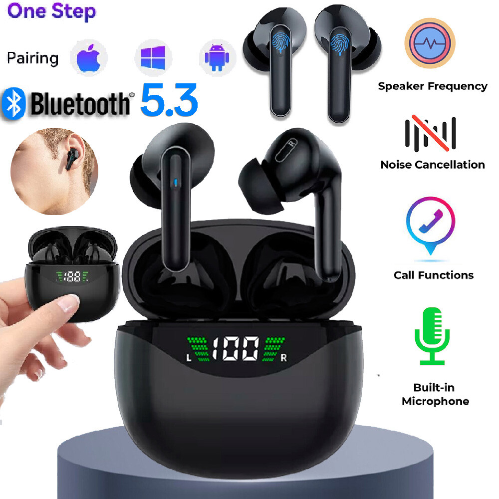Bluetooth Earbuds Headset 5.3 Wireless Noise Cancelling TWS Trucker Waterproof