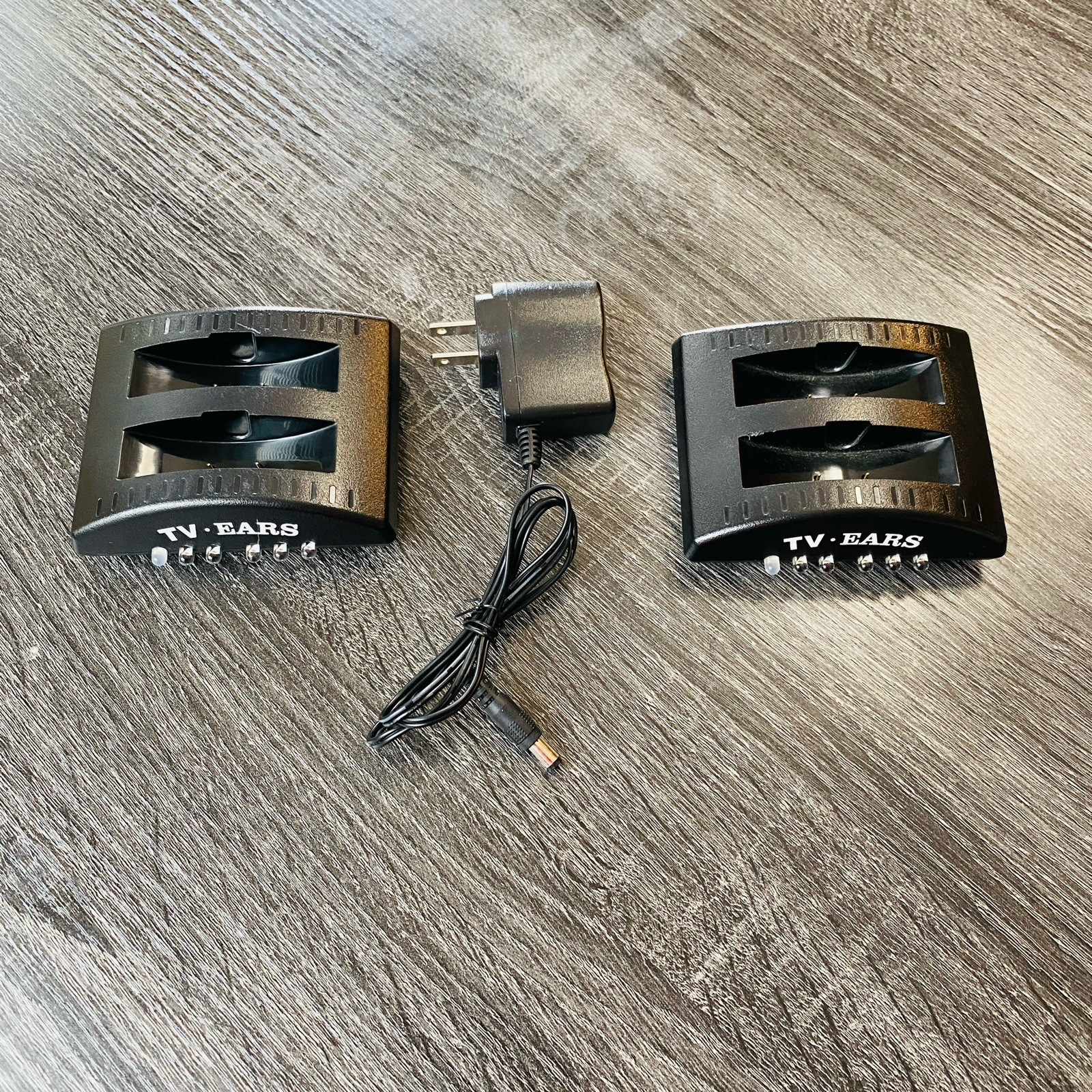 Lot Of 2 TV Ears Charger Base Power Supply & Audio Cable Model 20301 Works