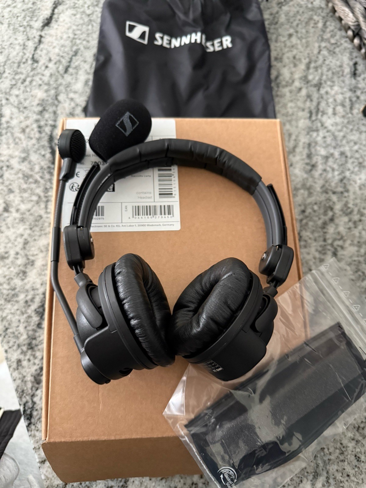 Sennheiser HMD 26 Dual-Ear On-Ear Headset with Dynamic Microphone – Brand New