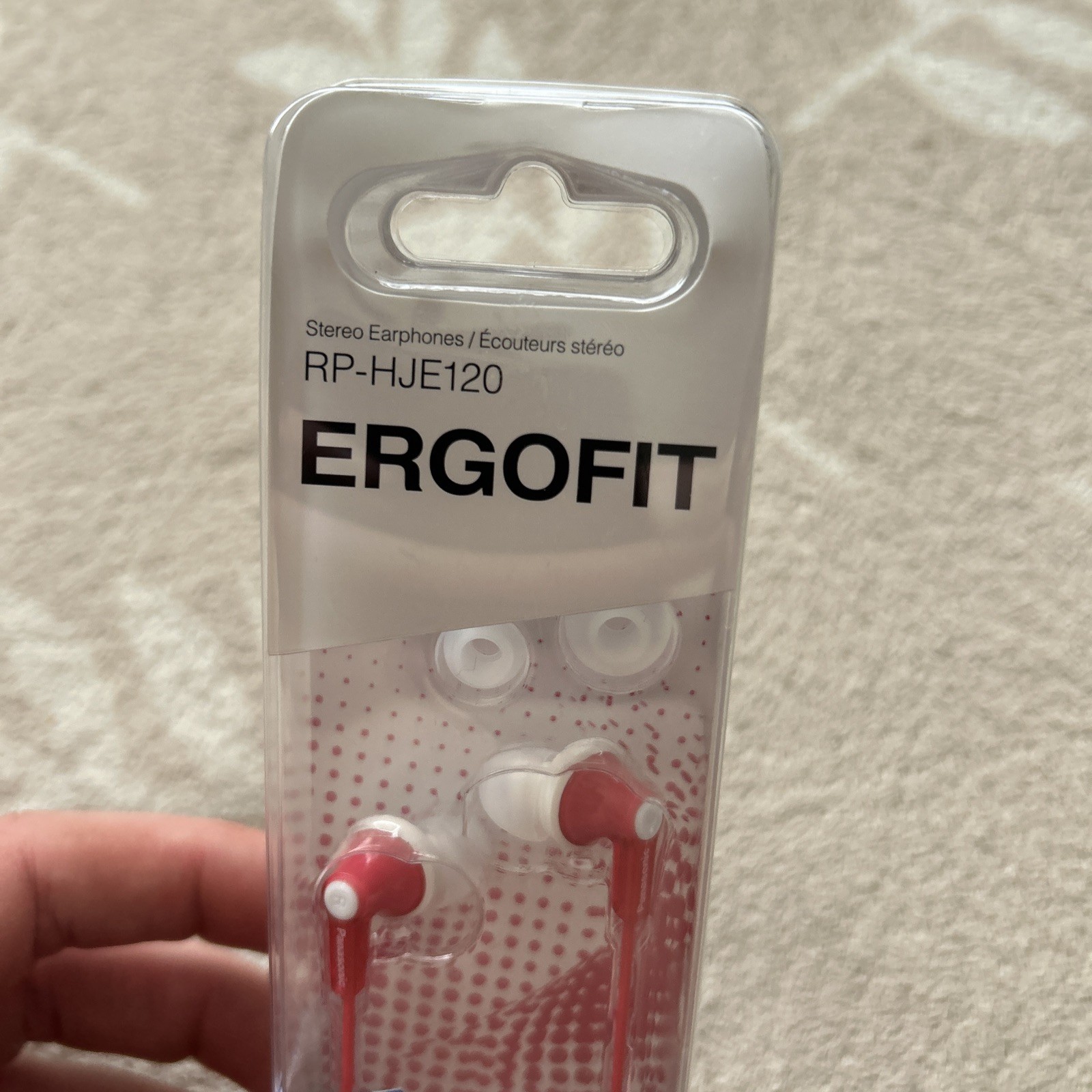 Panasonic Ergo-fit Red Ergonomic design, Wired In-Ear buds for MP3 CD iPod NEW