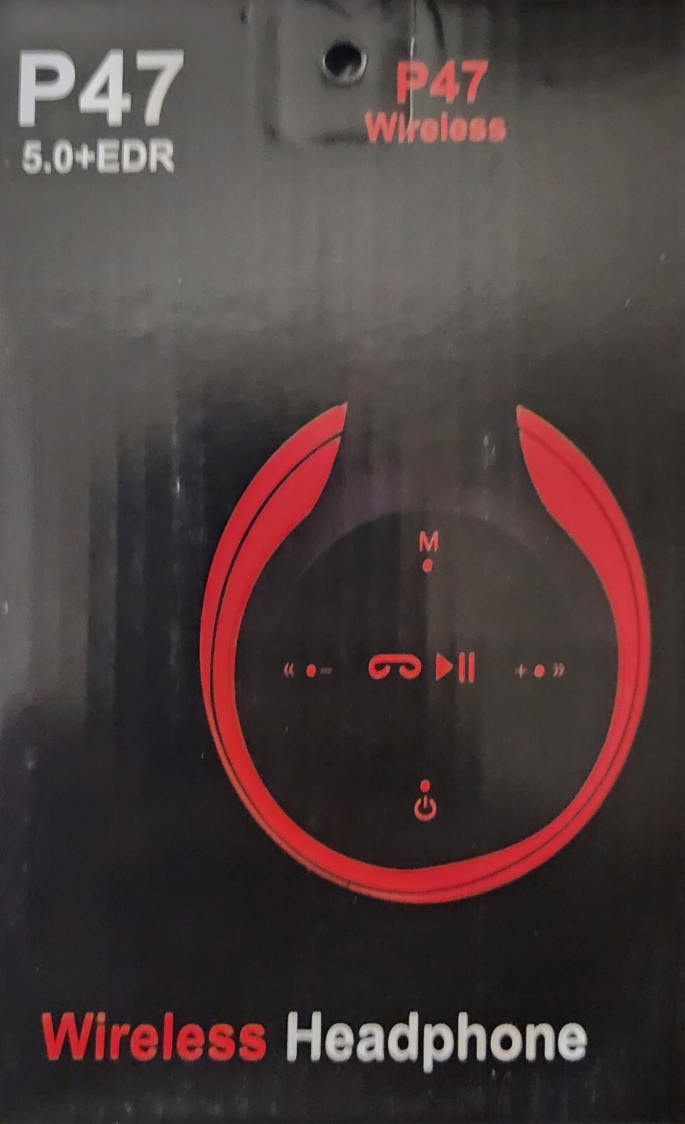 P47 5.0 + EDR Wireless Headphone – RED/GREY