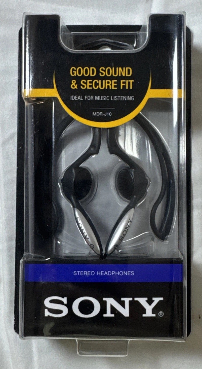 Sony MDR-J10 Stable Ear Clip Stereo Wired Headphones Blue 2007 – NEW