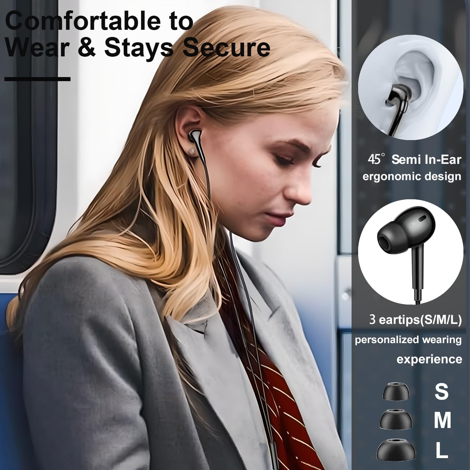 2-Pack USB-C Headphones With Mic, Volume & Media Playback Controls – Black