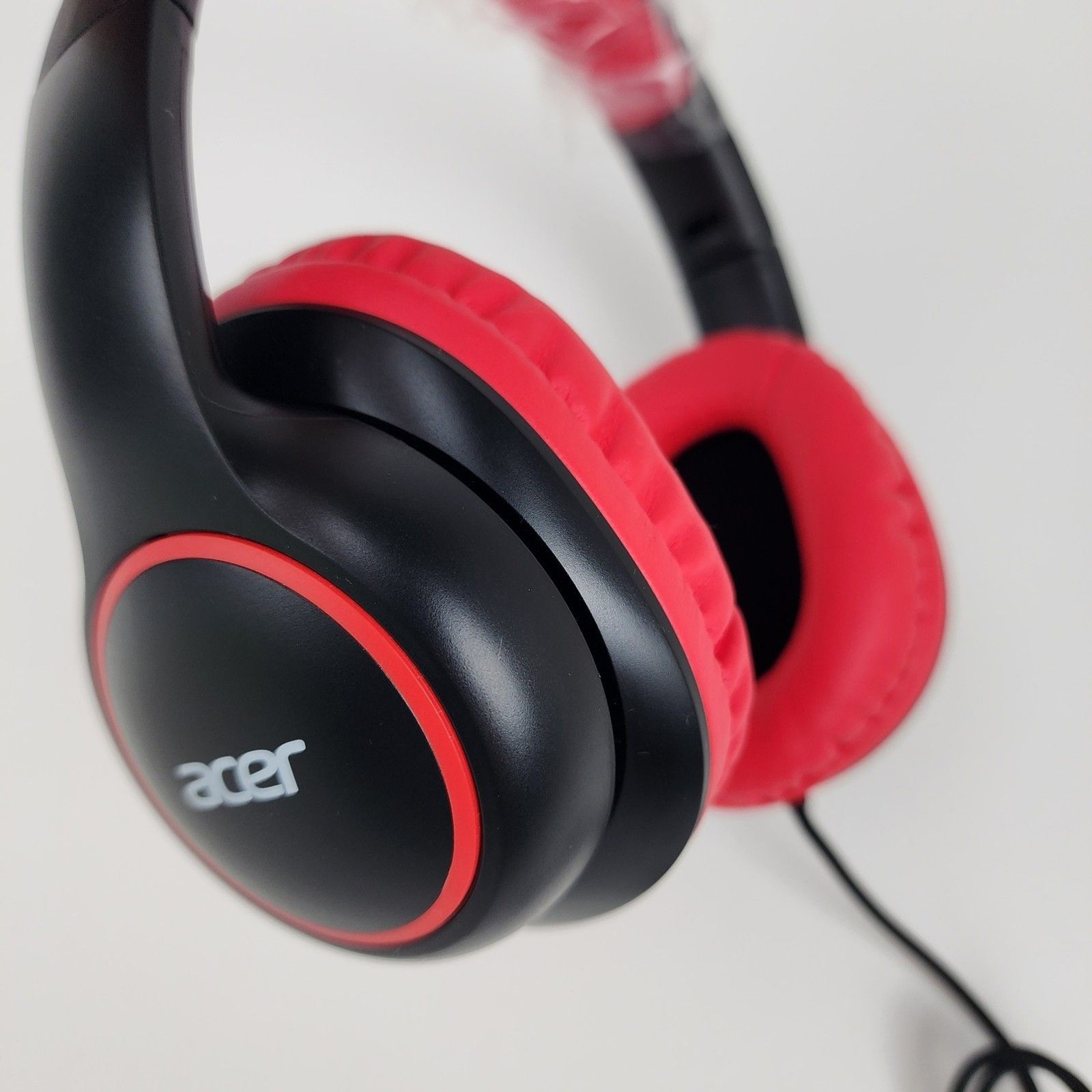 Acer Kids Wired Headphones 85/94dB Safe Volume Foldable School Black Red