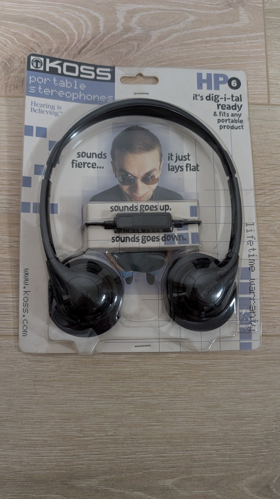 Vintage Koss HP/6 Stereo Headphones with Volume Control on Cord New In Package