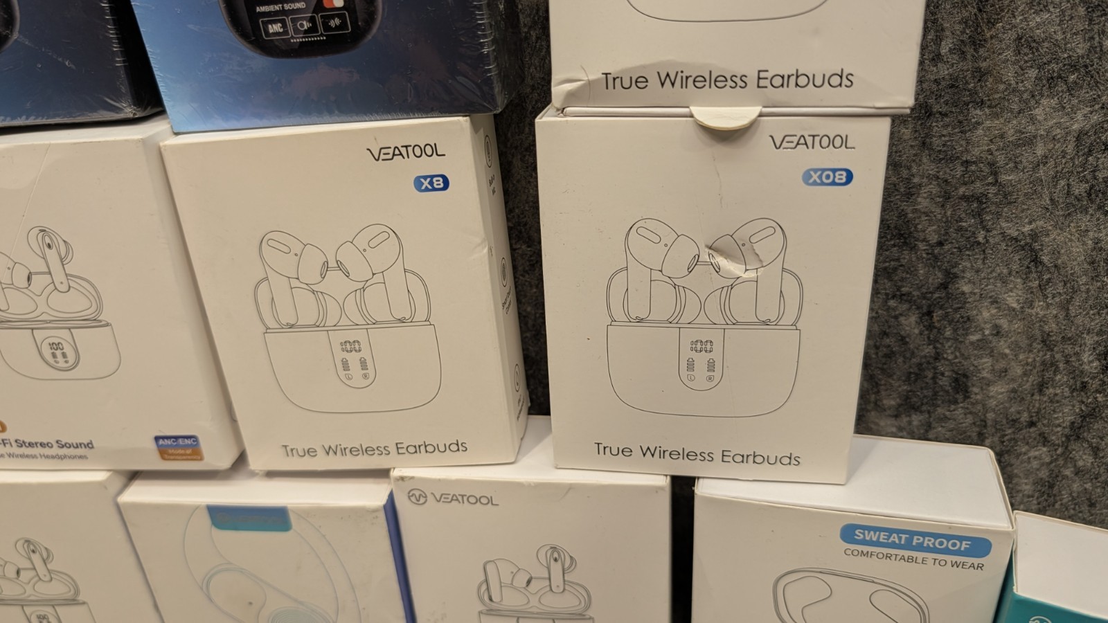 13 x VEATOOL Bluetooth 5.3 Noise Reduction ANC/ENC Earbuds – Mixed Lot ?New?