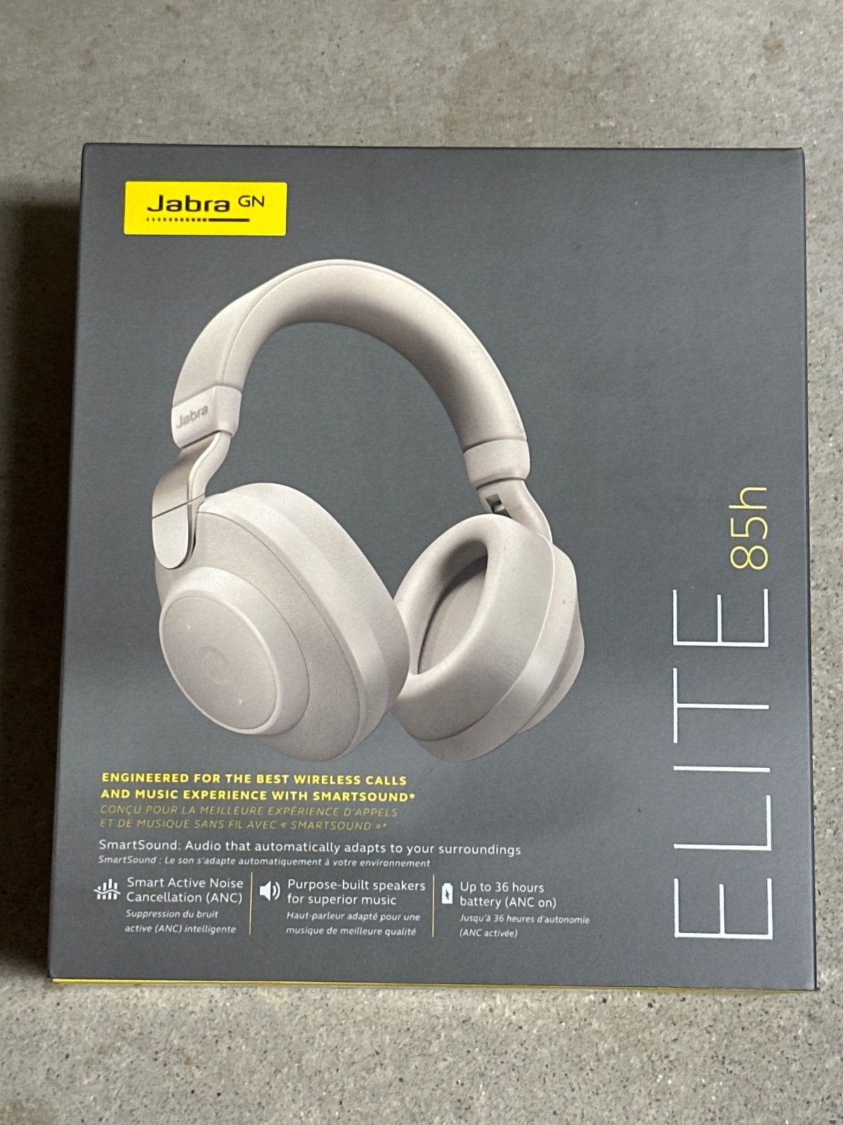 Jabra Elite 85h Over-Ear Wireless Headphones – Beige Gold New