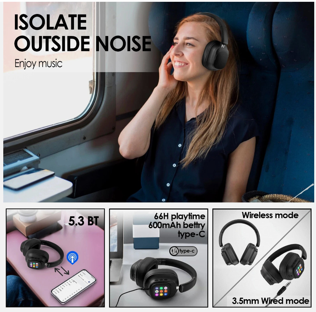 JH-ANC930Plus Touch Screen Headphones – Hybrid Noise Cancelling, LE Screen
