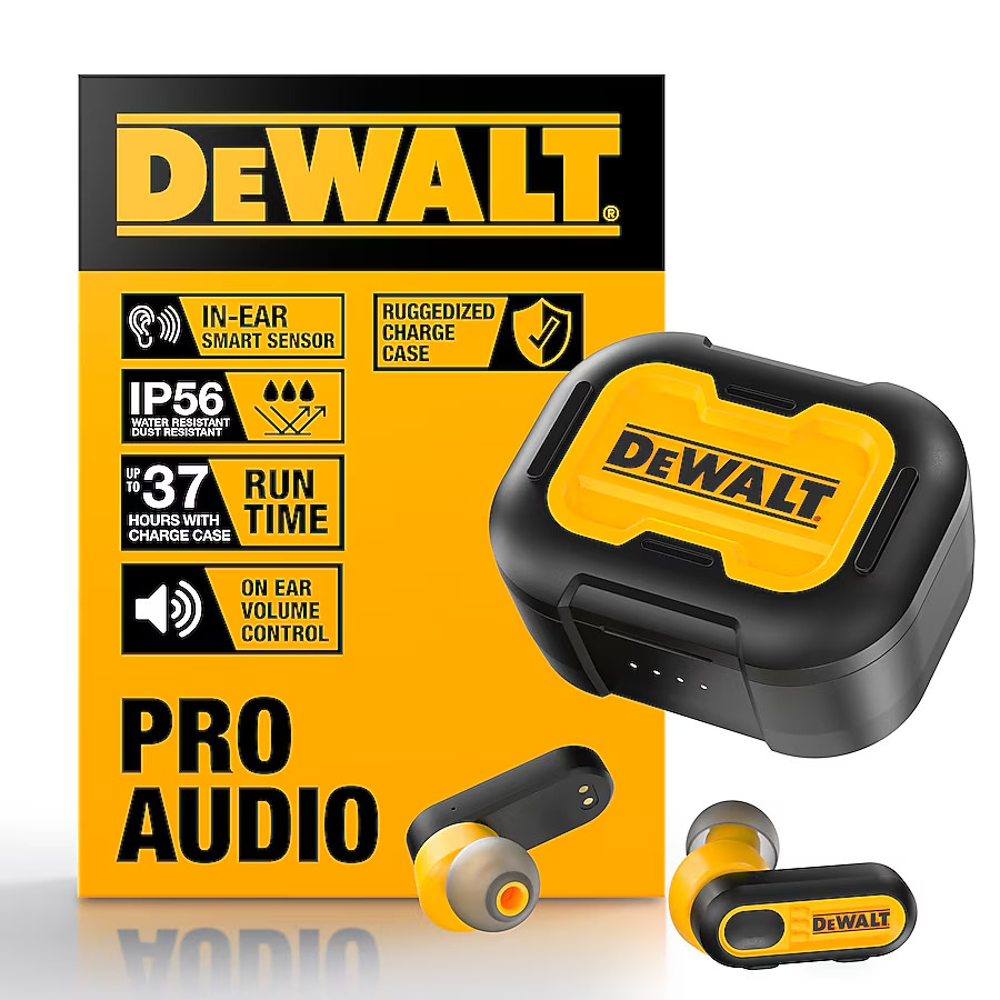 DEWALT DXMA1902092 Pro-X1 Jobsite Bluetooth Earbuds – Black/Yellow NEW