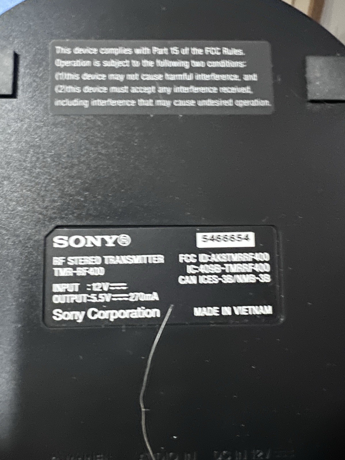 Sony WH-RF400 Wireless Home Theater Headphones RF Transmitter Dock Black New