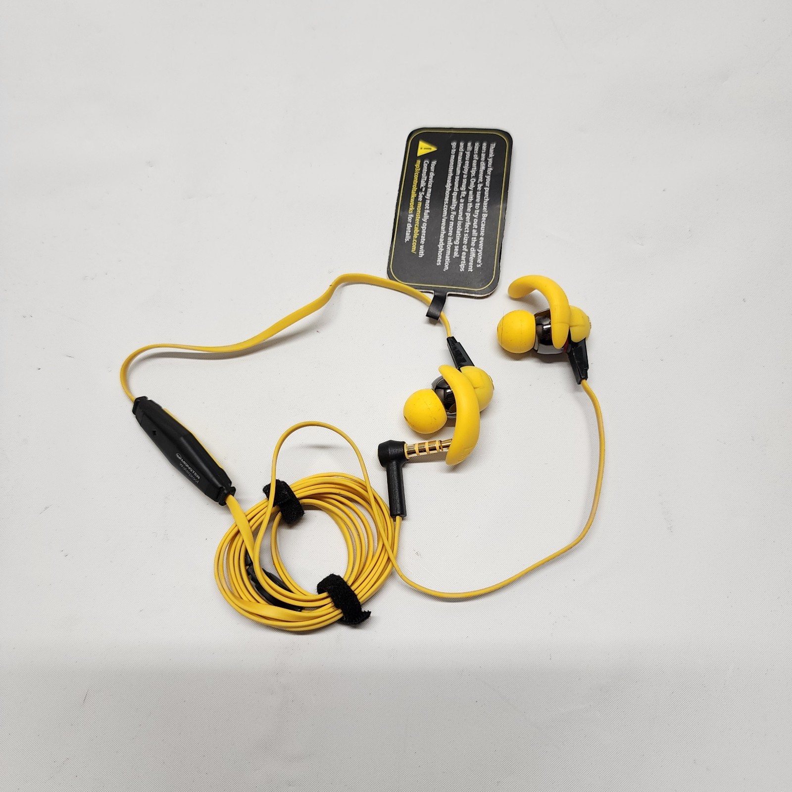 Monster iSport Waterproof Wired Earbuds Yellow Tested