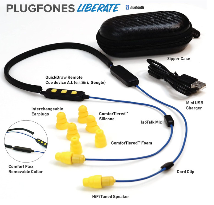 Liberate 2.0 Wireless Bluetooth in-Ear Earplug Earbuds- 29NRR Noise Reduction…