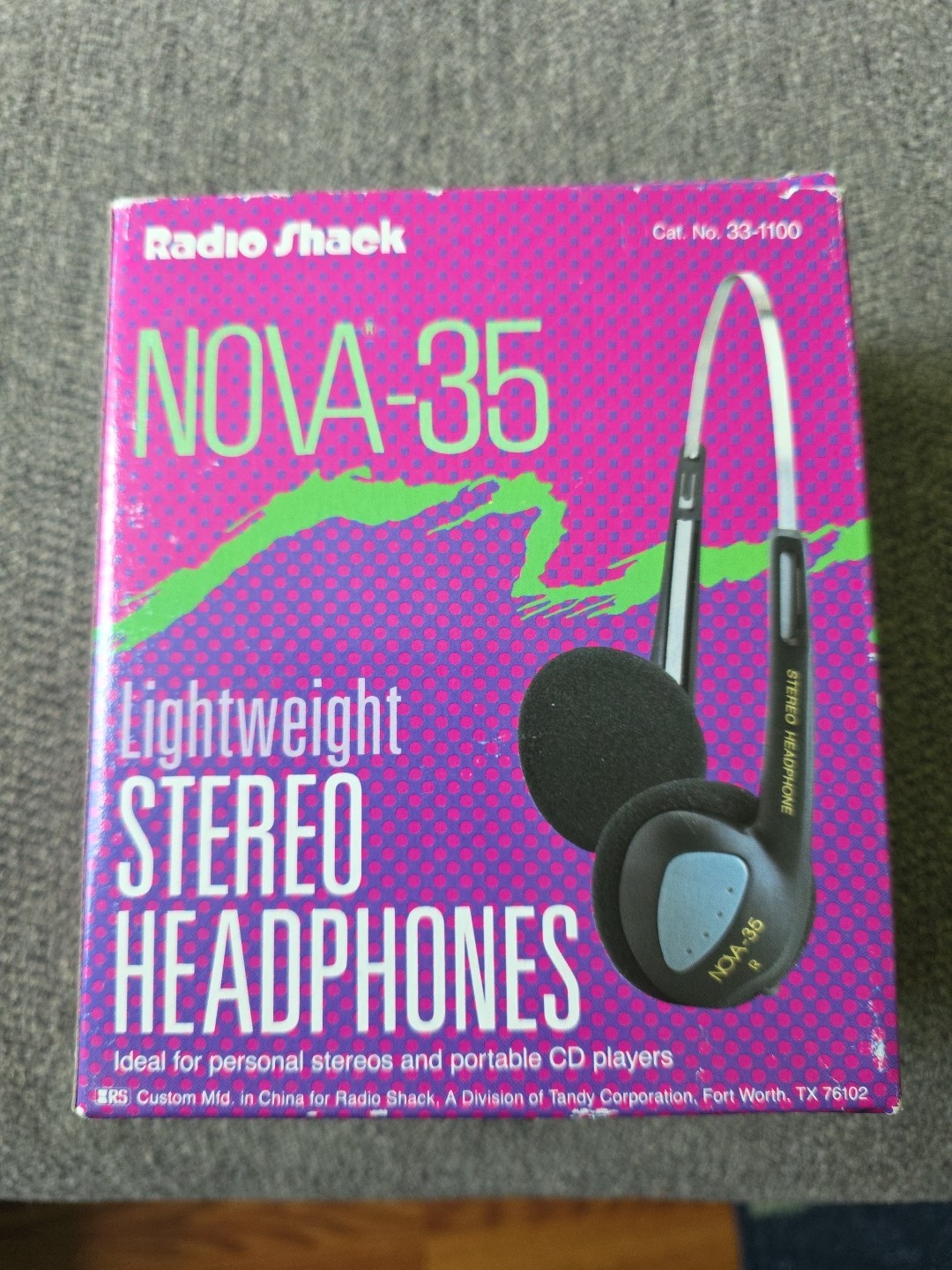 🌟 Vintage RadioShack NOVA-35 LIGHTWEIGHT STEREO HEADPHONES 33-1100 Brand New