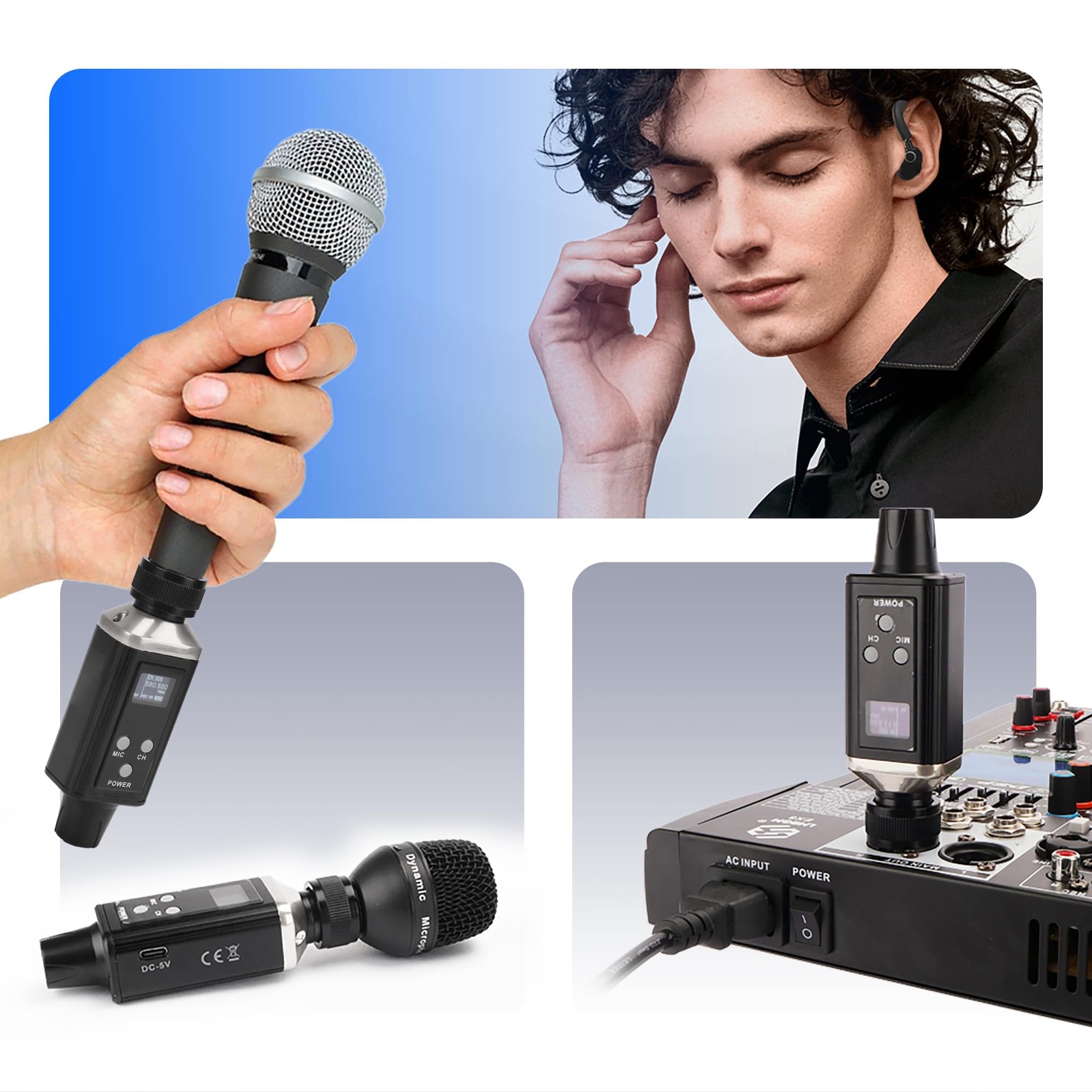 A9 UHF Wireless in-Ear Monitor Pro System Transmitter and Beltpack Receiver f…