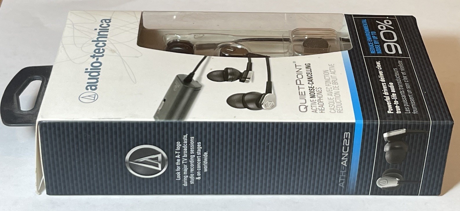 New Audio-Technica QuietPoint Active Noise-Cancelling Headphones (ATH-ANC23) NOS