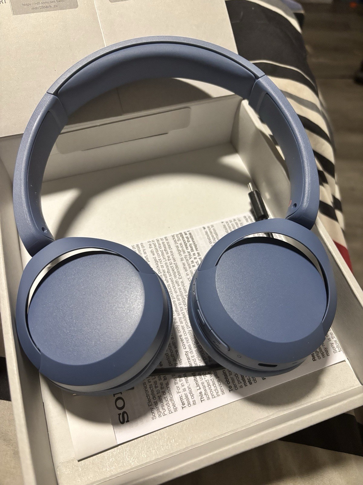 Sony WH-CH700N Wireless Bluetooth Over-Ear Headphones Blue Built-In Mic