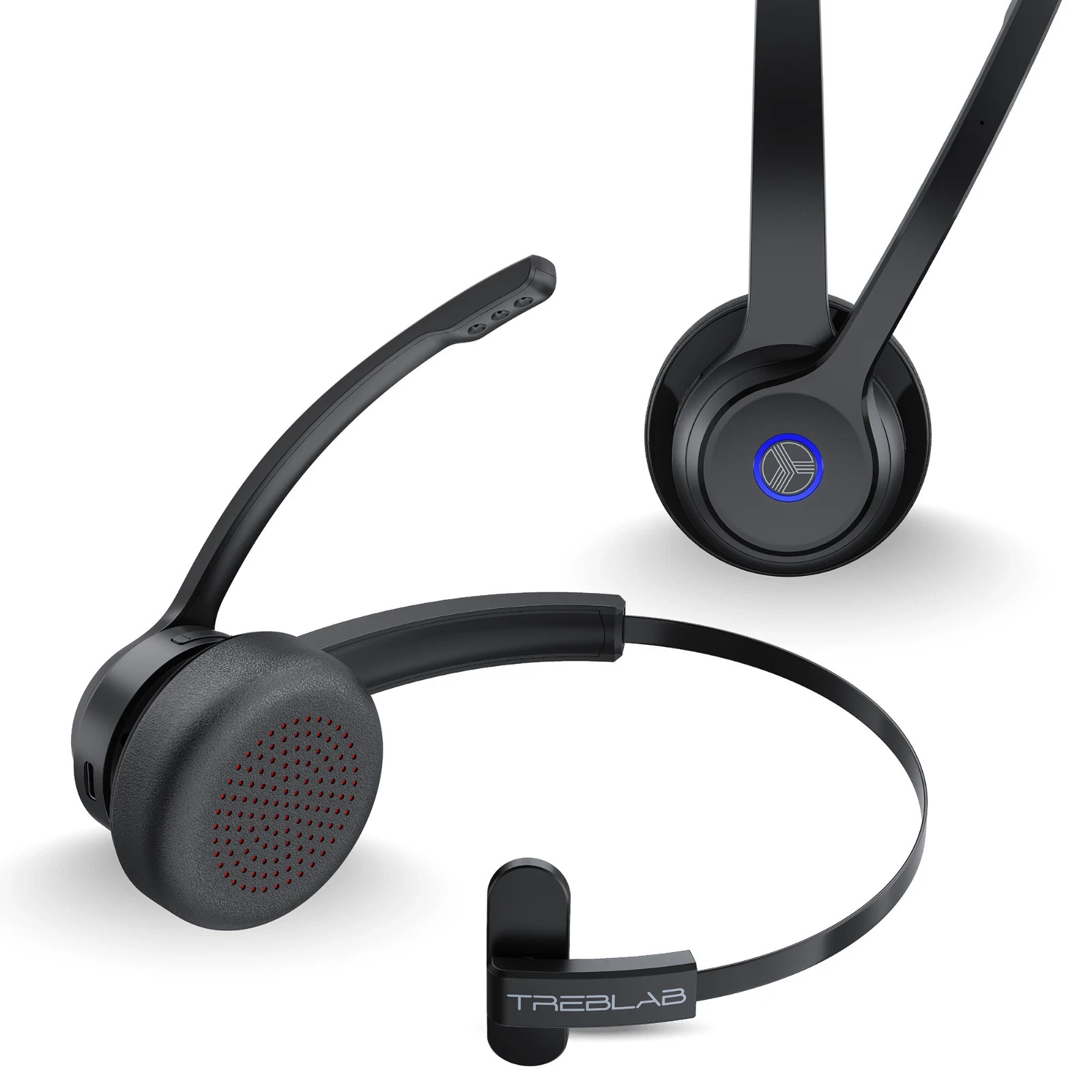 TREBLAB C7 – Single Ear Bluetooth Headset with Mic, 45H Playtime