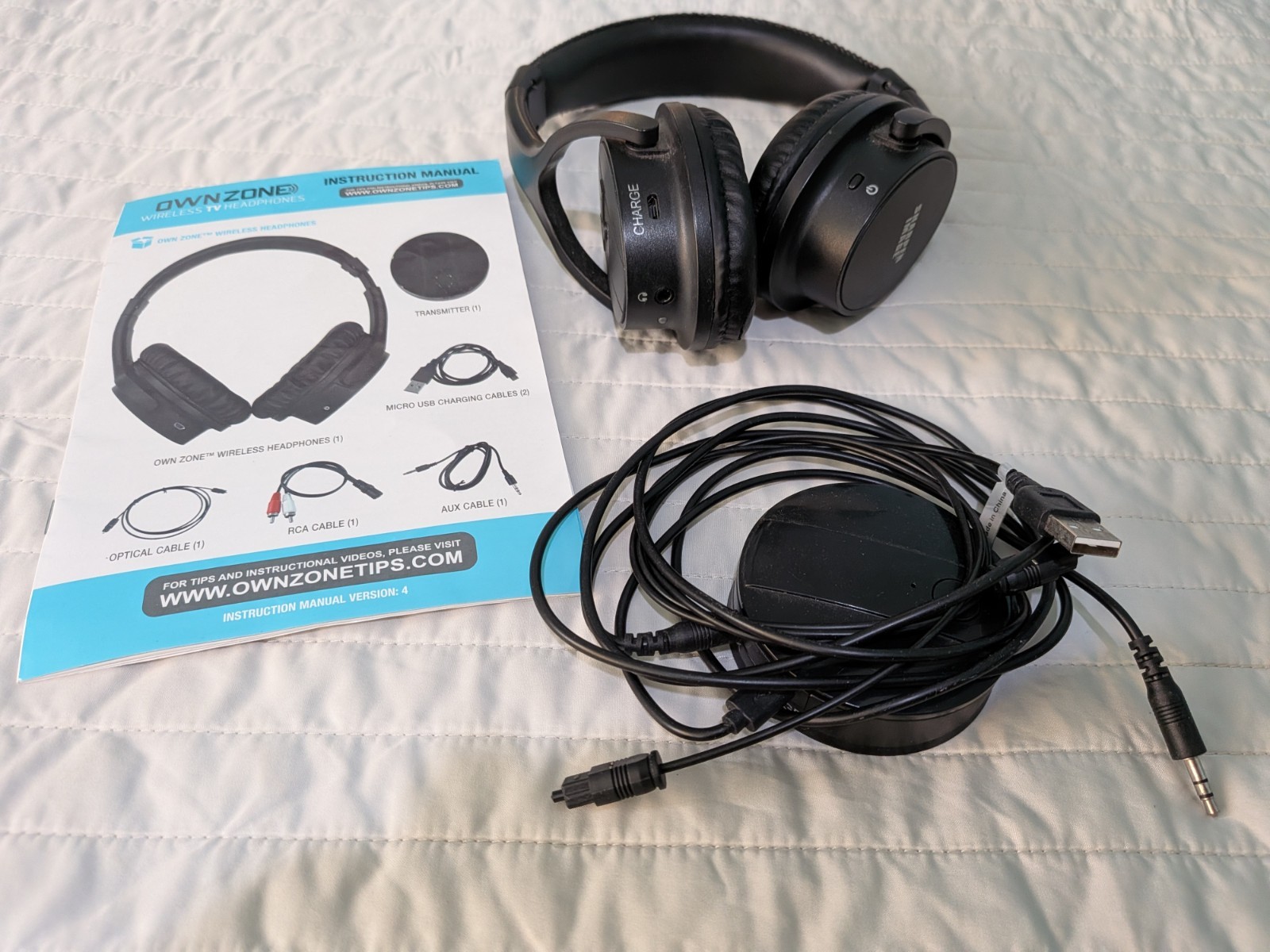 Sharper Image WN011112 Own Zone Wireless TV Headphones Transmits 100ft FAST Ship