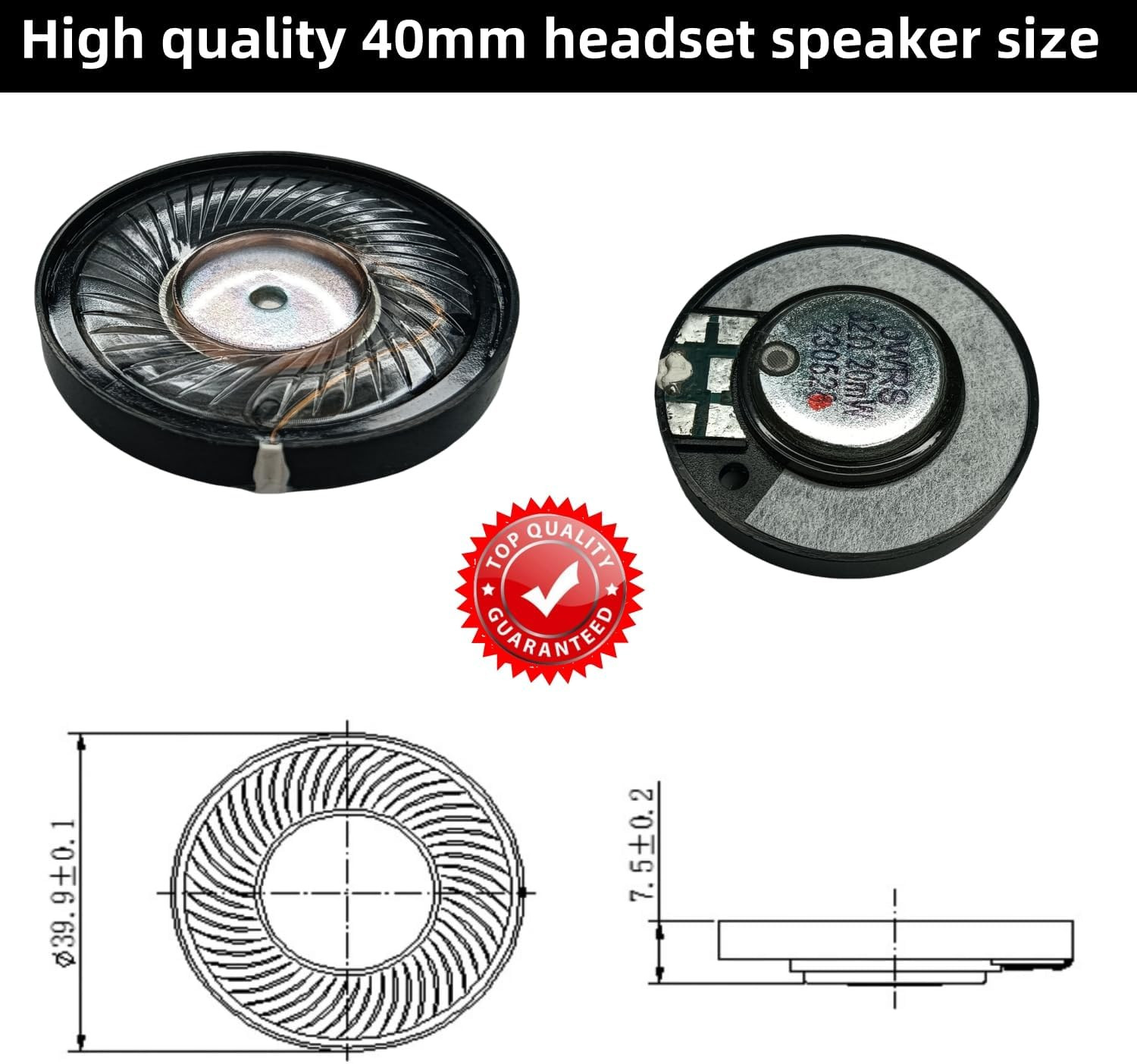40Mm 32Ohm Headset Speaker Driver Compatible with Most Headphones