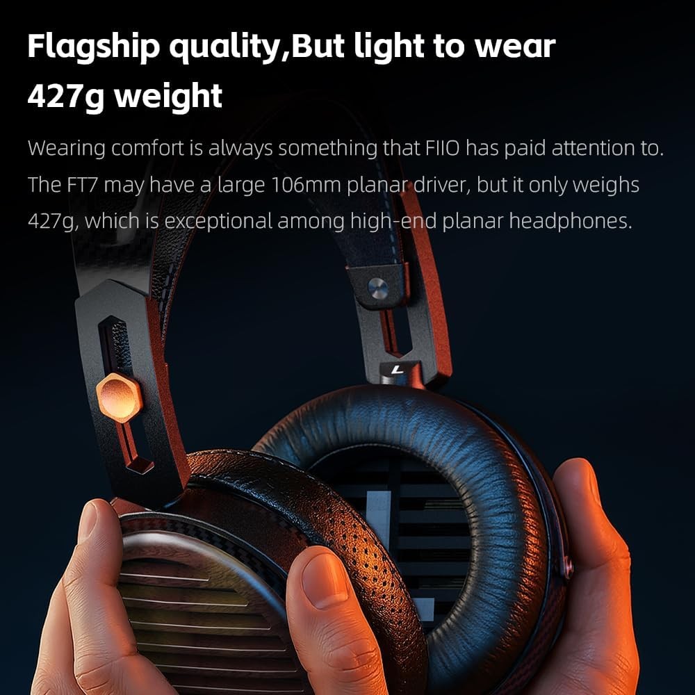 FiiO FT7 Headphones Open-Back Planar 106mm Planar Magnetic Monitor Earphone