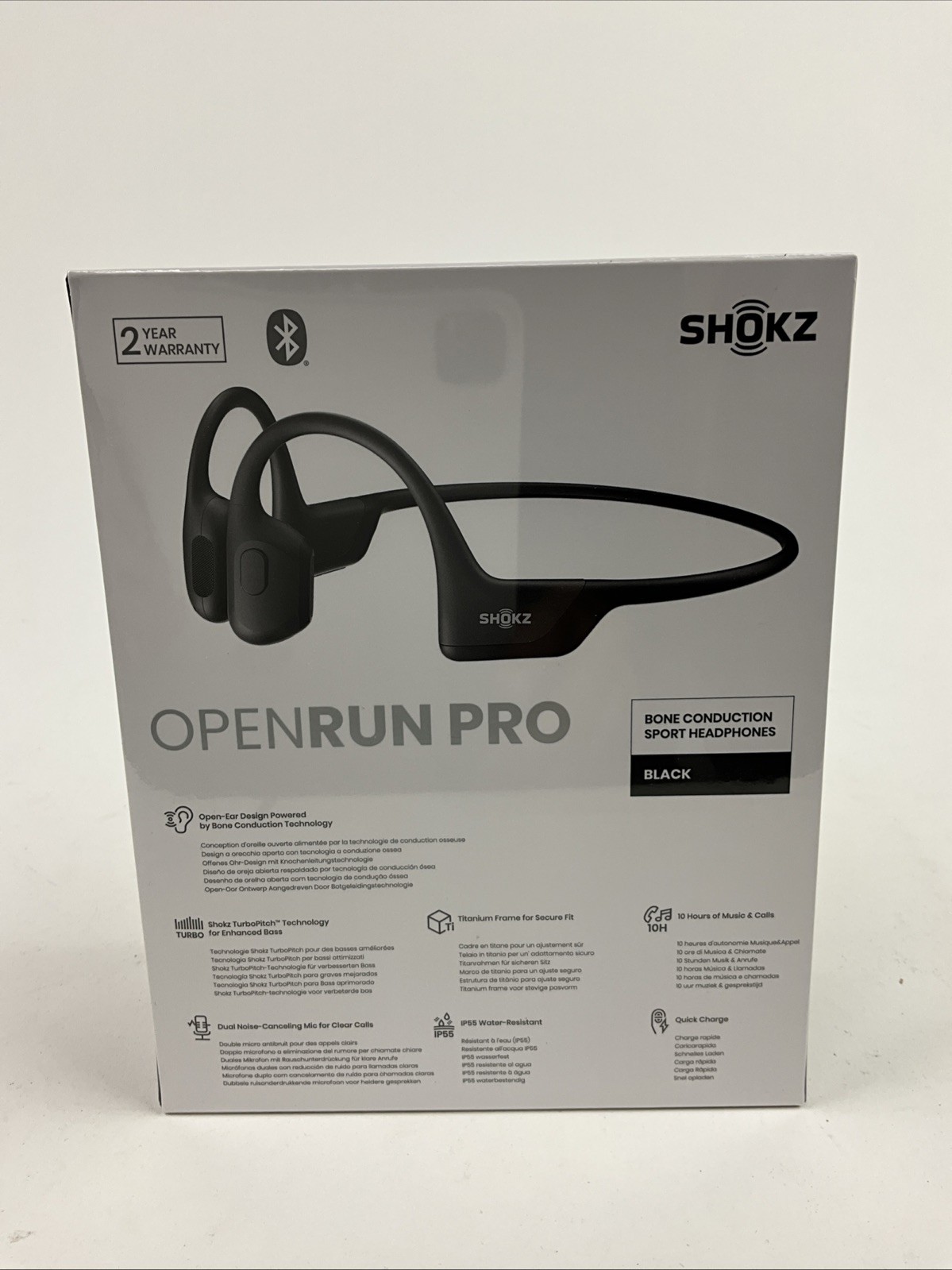 Shokz OpenRun Pro Bluetooth Bone Conduction Sport Headphones Black New Sealed!